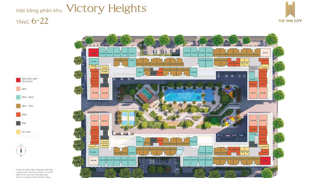 Mặt bằng chi tiết phân khu Victory Heights The Win City tầng 5-28