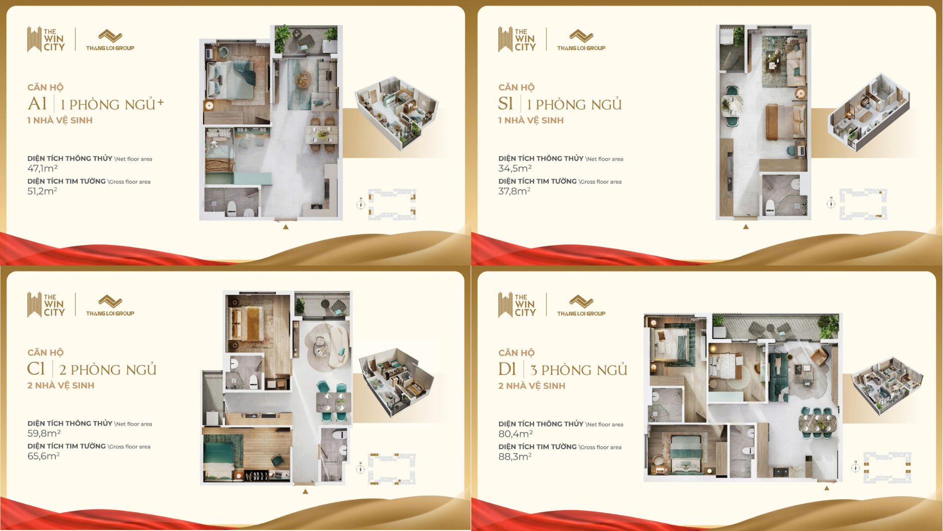 Mặt bằng tổng thể dự án The Win City và các loại hình căn hộ