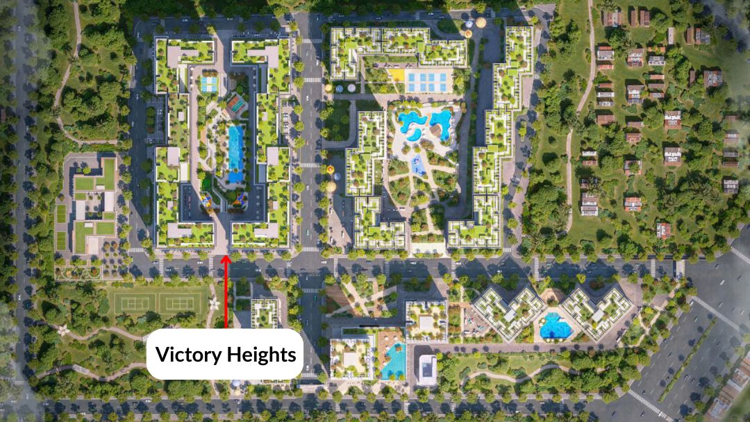 Vị trí phân khu Victory Heights trong tổng thể dự án The Win City