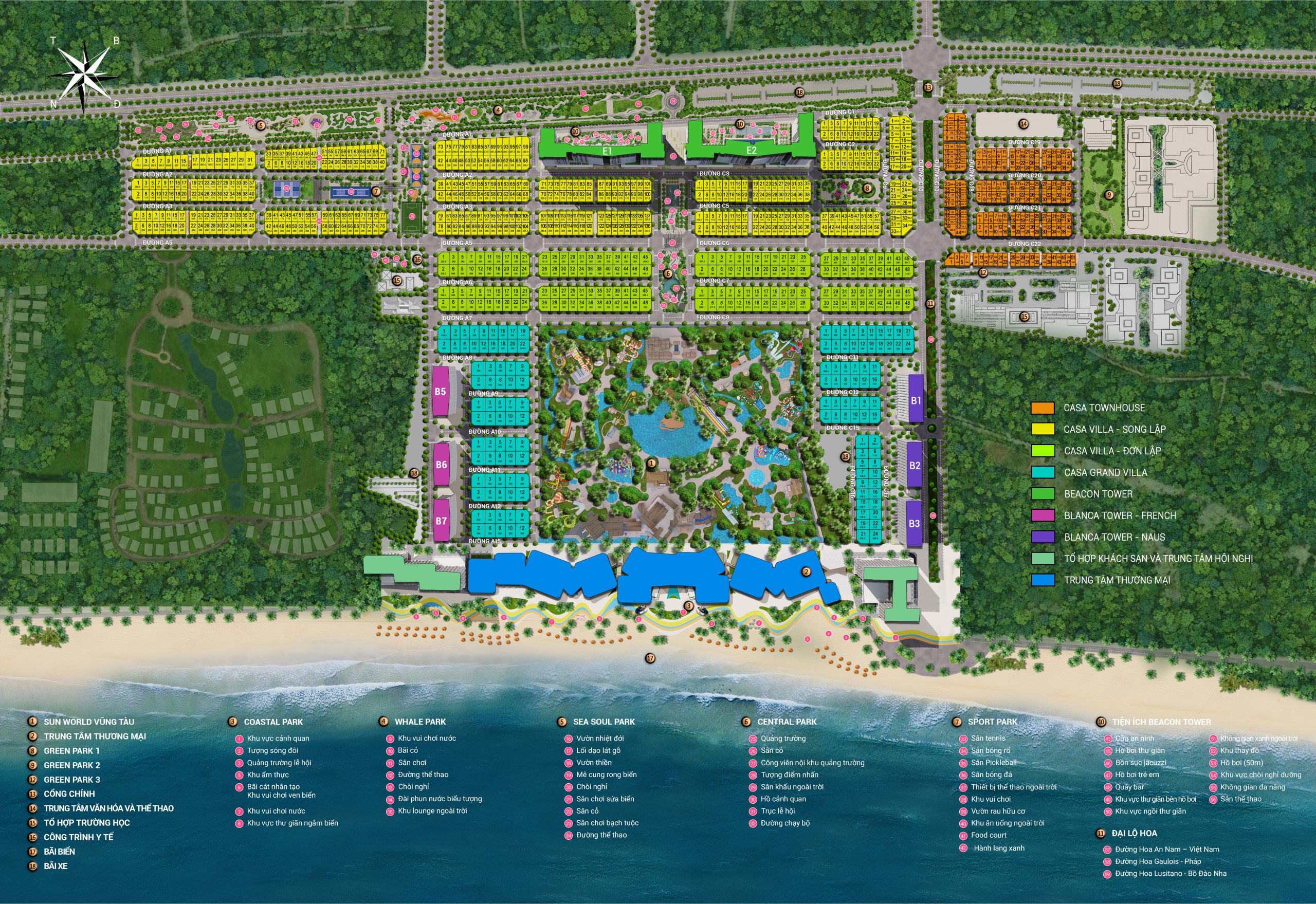 Mặt bằng tổng thể Blanca City Vũng Tàu.