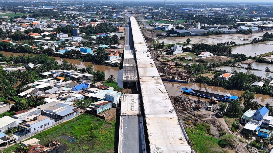 Hình ảnh tổng thể Nút giao Mỹ Yên đang triển khai
