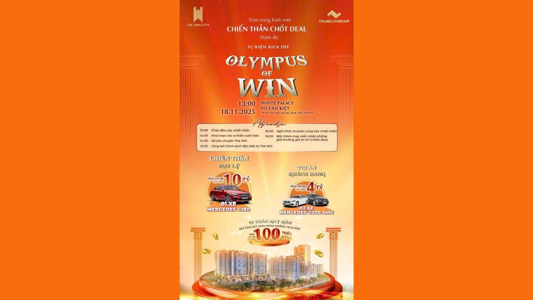 Hình ảnh thông báo Sự Kiện Kick Off The Win City Olympus of Win tại White Palace Võ Văn Kiệt
