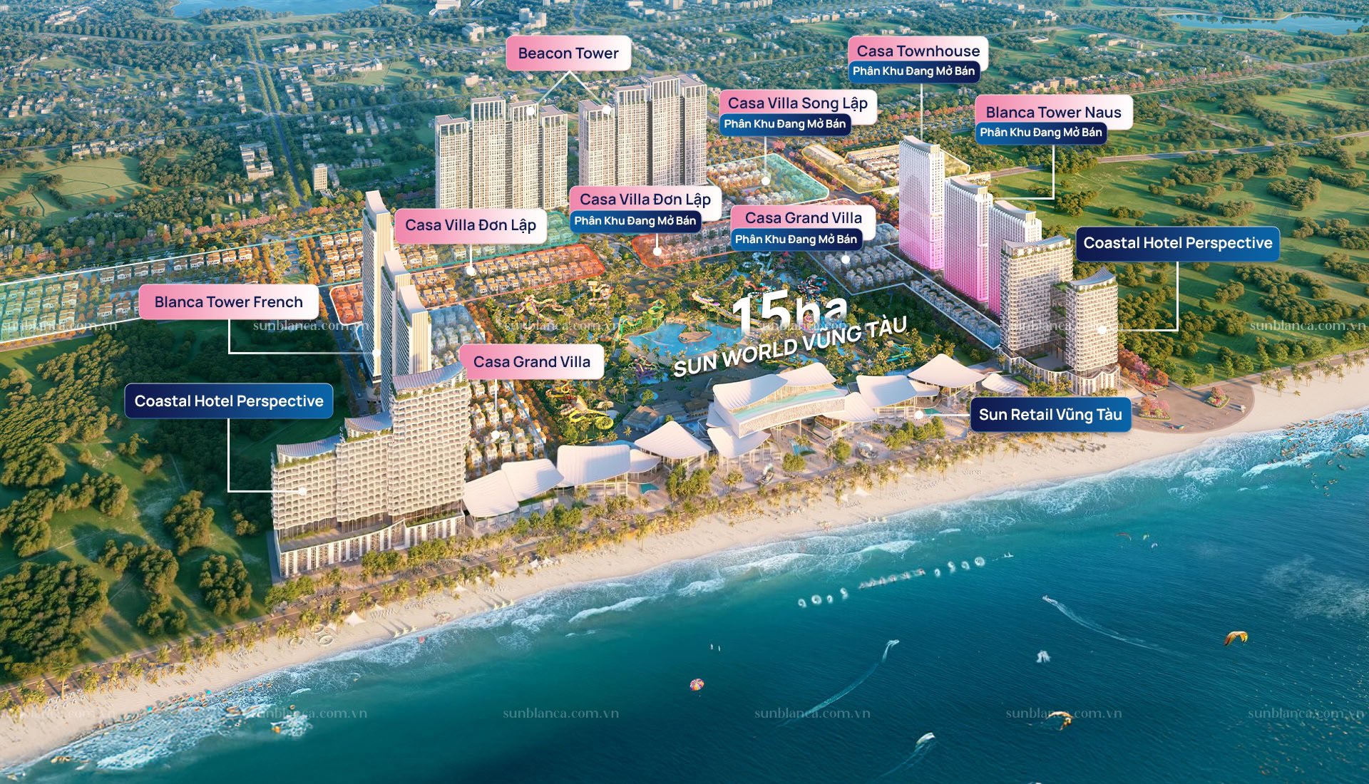 Phối cảnh tổng thể dự án Blanca City Vũng Tàu.