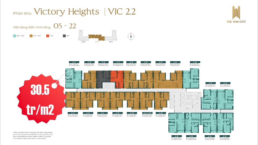 Hình ảnh minh họa giá bán VIC 2.2 Victory Heights The Win City chỉ từ 30.5 triệu/m²